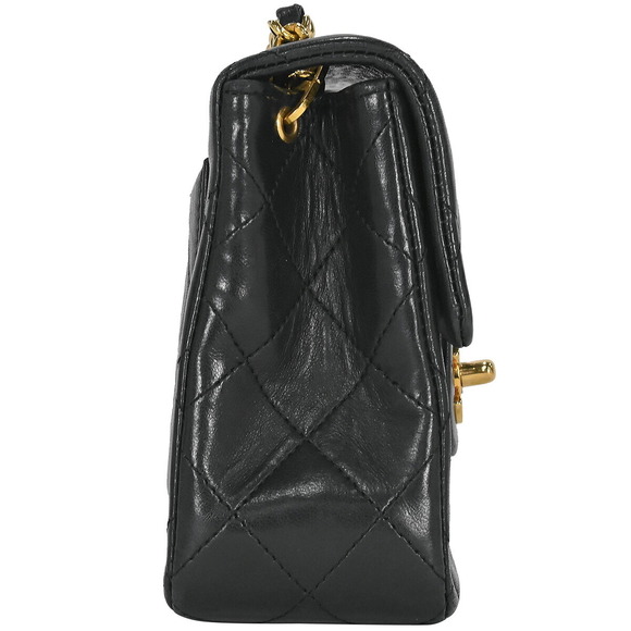 Chanel Leather Single Flap Matelasse Mini Bag Shoulder Black Chain - Picture 1 of 12